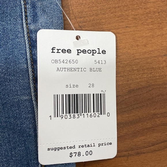 Free People Women’s Authentic Blue Pull On High Rise Flare Jeans Size 28 - Picture 10 of 11